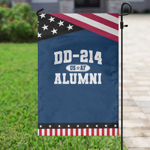 DD-214 US Air Force Alumni Garden Flag US Military Veteran Retired TS10 Classic Blue Black Print Your Wear