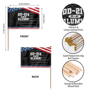 DD-214 US Air Force Alumni Patriotic Handheld Flag US Military Veteran Retired TS10 Print Your Wear