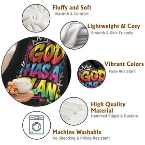 God Has A Plan Throw Blanket Graffiti Rap Christian Faith Graphic TS10 Print Your Wear