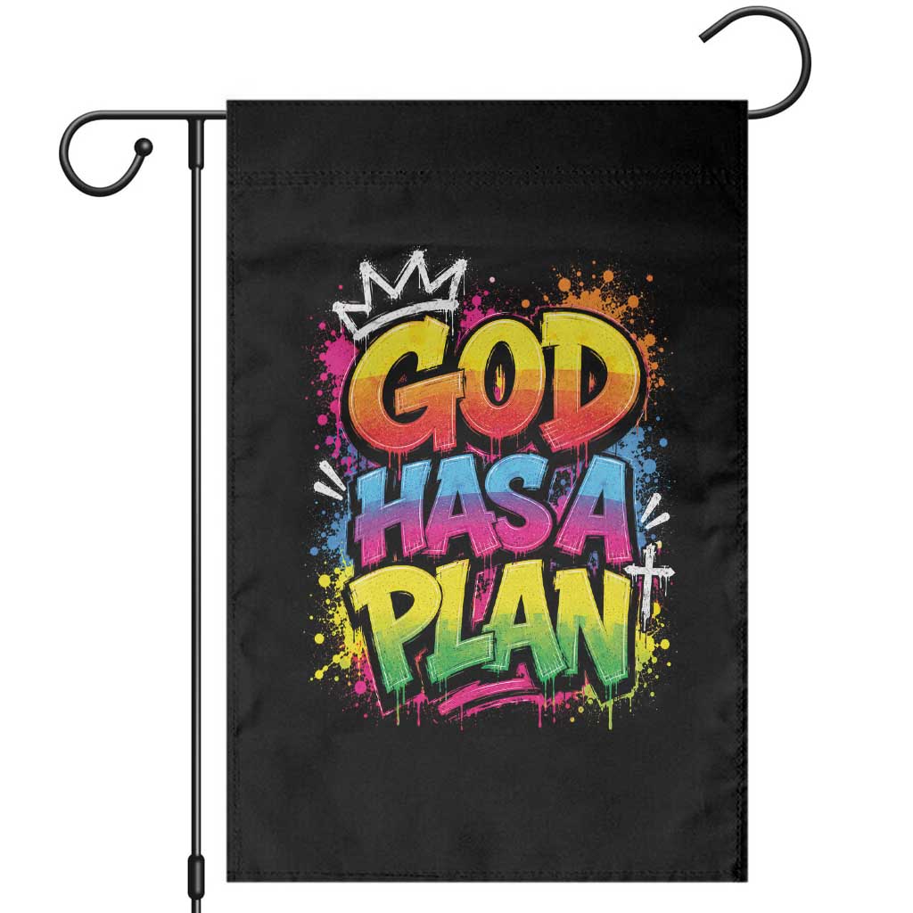 God Has A Plan Garden Flag Graffiti Rap Christian Faith Graphic TS10 Black Print Your Wear