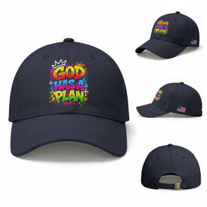 God Has A Plan Baseball Cap Graffiti Rap Christian Faith Graphic TS10 Baseball Cap Universal Fit Navy Print Your Wear
