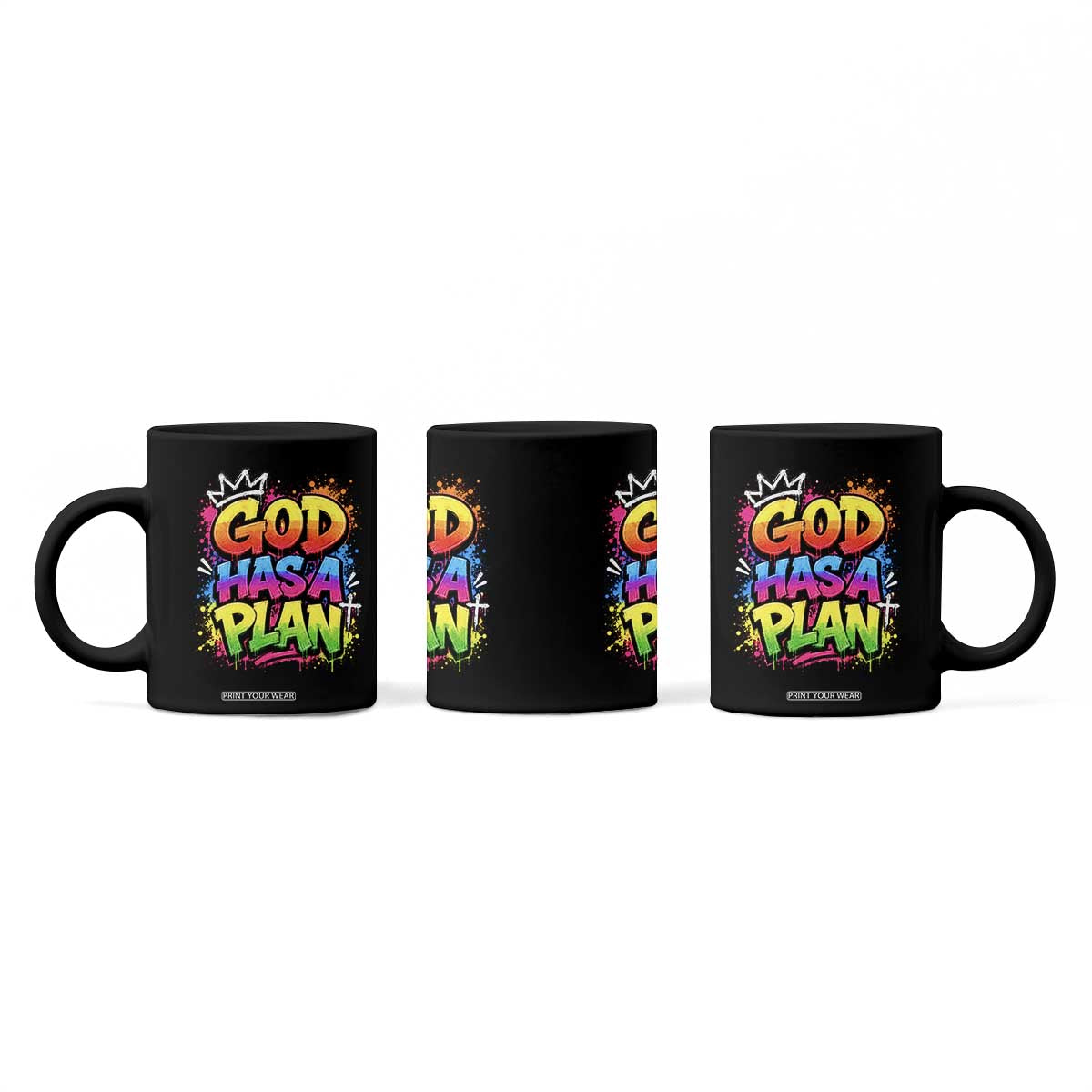 God Has A Plan Coffee Mug Graffiti Rap Christian Faith Graphic TS10 Print Your Wear