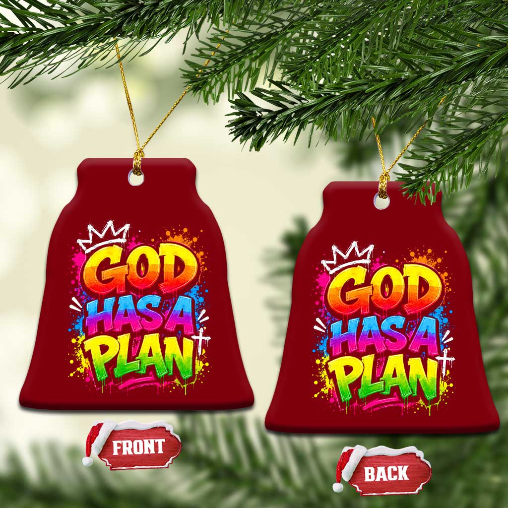 God Has A Plan Ceramic Ornament Graffiti Rap Christian Faith Graphic TS10 Print Your Wear