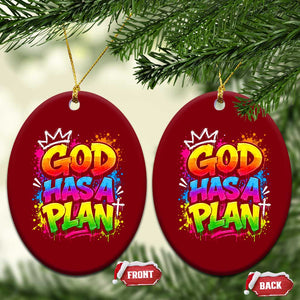 God Has A Plan Ceramic Ornament Graffiti Rap Christian Faith Graphic TS10 Print Your Wear