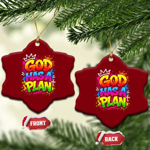 God Has A Plan Ceramic Ornament Graffiti Rap Christian Faith Graphic TS10 Print Your Wear