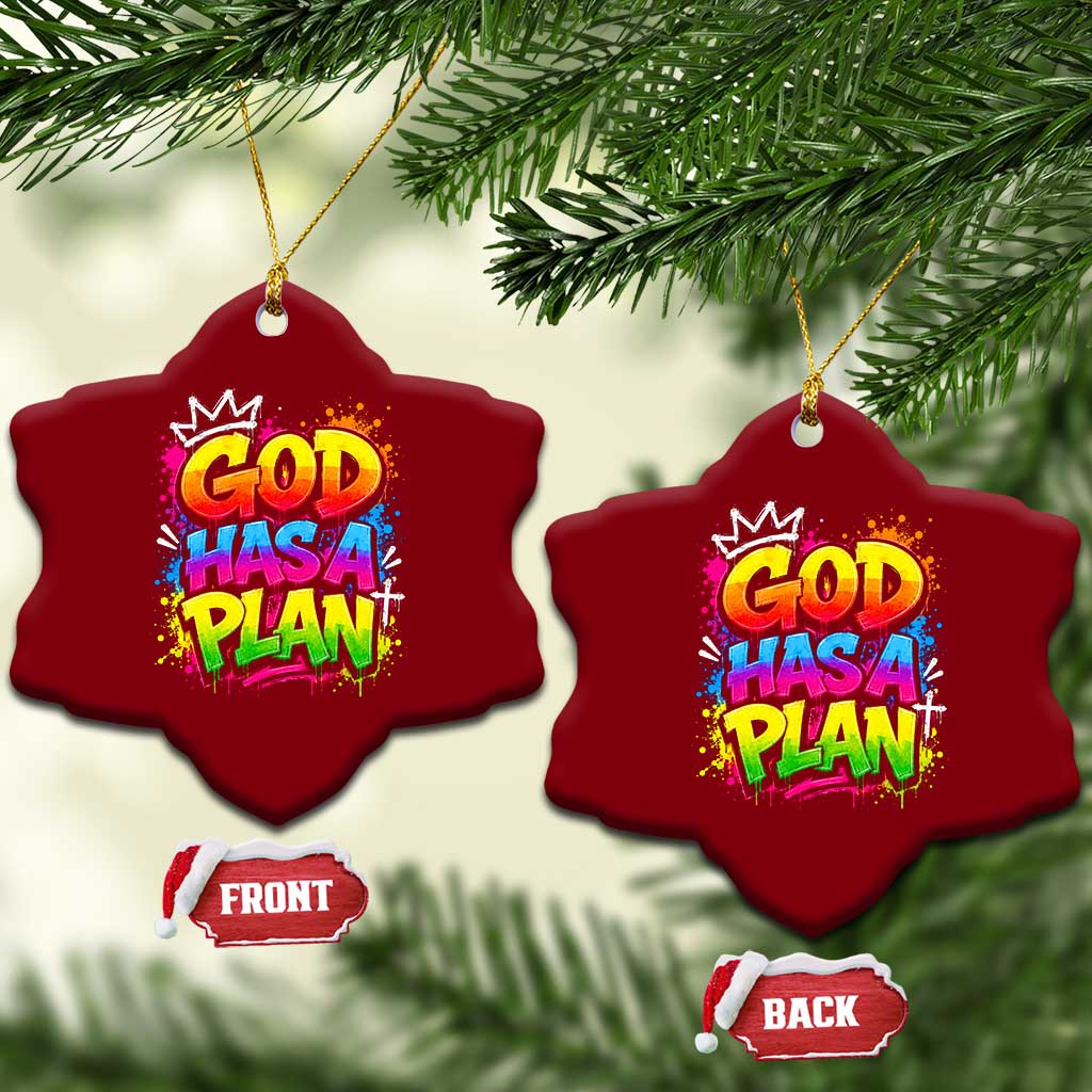 God Has A Plan Ceramic Ornament Graffiti Rap Christian Faith Graphic TS10 Print Your Wear