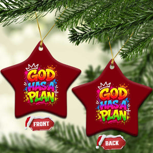God Has A Plan Ceramic Ornament Graffiti Rap Christian Faith Graphic TS10 Print Your Wear