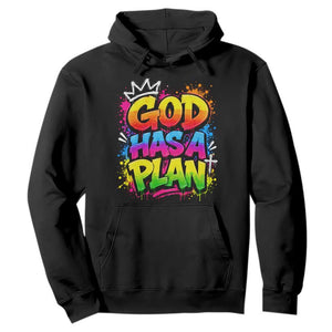 God Has A Plan Hoodie Graffiti Rap Christian Faith Graphic TS10 Black Print Your Wear