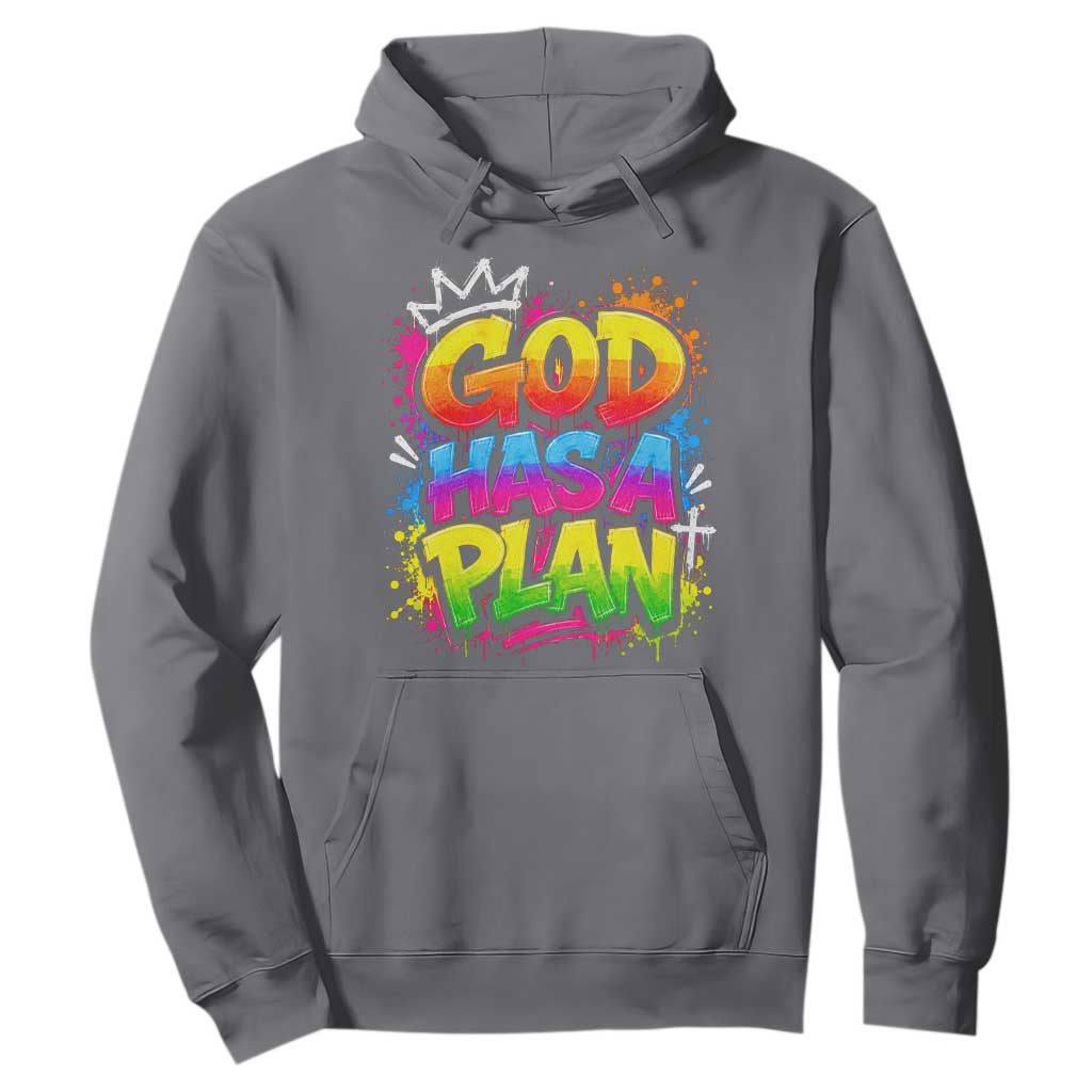 God Has A Plan Hoodie Graffiti Rap Christian Faith Graphic TS10 Charcoal Print Your Wear