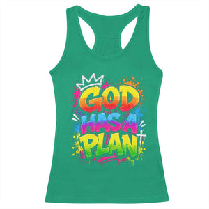 God Has A Plan Racerback Tank Top Graffiti Rap Christian Faith Graphic TS10 Irish Green Print Your Wear