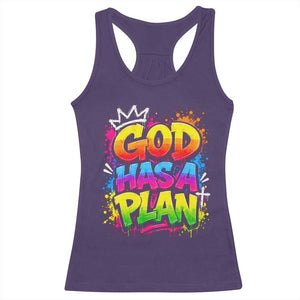 God Has A Plan Racerback Tank Top Graffiti Rap Christian Faith Graphic TS10 Purple Print Your Wear