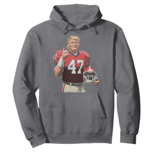 Trump Football Hoodie Vintage Sports Fan 47th President TS10 Charcoal Print Your Wear