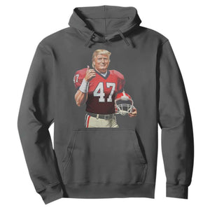 Trump Football Hoodie Vintage Sports Fan 47th President TS10 Dark Heather Print Your Wear