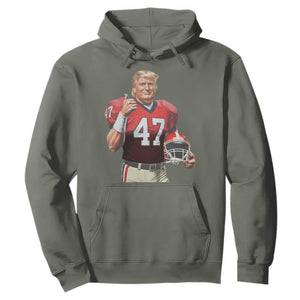 Trump Football Hoodie Vintage Sports Fan 47th President TS10 Military Green Print Your Wear