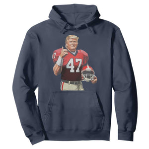 Trump Football Hoodie Vintage Sports Fan 47th President TS10 Navy Print Your Wear