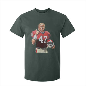 Trump Football T Shirt For Kid Vintage Sports Fan 47th President TS10 Dark Forest Green Print Your Wear