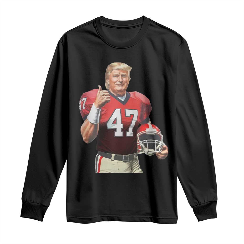 Trump Football Long Sleeve Shirt Vintage Sports Fan 47th President TS10 Black Print Your Wear