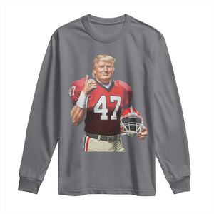 Trump Football Long Sleeve Shirt Vintage Sports Fan 47th President TS10 Charcoal Print Your Wear