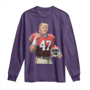 Trump Football Long Sleeve Shirt Vintage Sports Fan 47th President TS10 Purple Print Your Wear