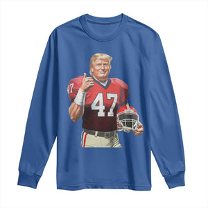 Trump Football Long Sleeve Shirt Vintage Sports Fan 47th President TS10 Royal Blue Print Your Wear