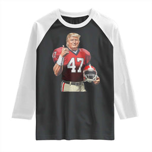 Trump Football Raglan Shirt Vintage Sports Fan 47th President TS10 Black White Print Your Wear