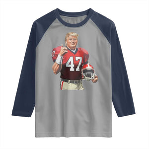 Trump Football Raglan Shirt Vintage Sports Fan 47th President TS10 Sport Gray Navy Print Your Wear