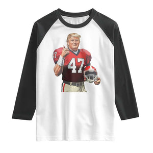 Trump Football Raglan Shirt Vintage Sports Fan 47th President TS10 White Black Print Your Wear