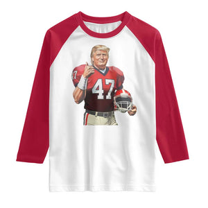 Trump Football Raglan Shirt Vintage Sports Fan 47th President TS10 White Red Print Your Wear