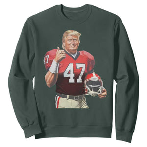 Trump Football Sweatshirt Vintage Sports Fan 47th President TS10 Dark Forest Green Print Your Wear