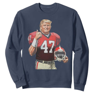 Trump Football Sweatshirt Vintage Sports Fan 47th President TS10 Navy Print Your Wear