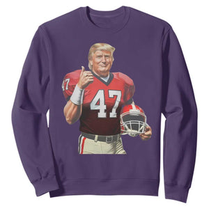 Trump Football Sweatshirt Vintage Sports Fan 47th President TS10 Purple Print Your Wear