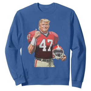 Trump Football Sweatshirt Vintage Sports Fan 47th President TS10 Royal Blue Print Your Wear