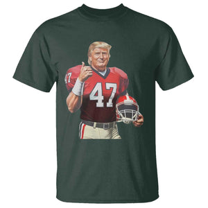 Trump Football T Shirt Vintage Sports Fan 47th President TS10 Dark Forest Green Print Your Wear