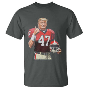 Trump Football T Shirt Vintage Sports Fan 47th President TS10 Dark Heather Print Your Wear