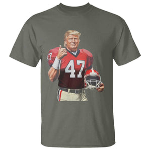 Trump Football T Shirt Vintage Sports Fan 47th President TS10 Military Green Print Your Wear