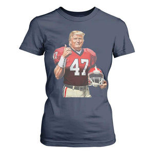 Trump Football T Shirt For Women Vintage Sports Fan 47th President TS10 Navy Print Your Wear