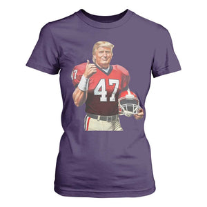 Trump Football T Shirt For Women Vintage Sports Fan 47th President TS10 Purple Print Your Wear