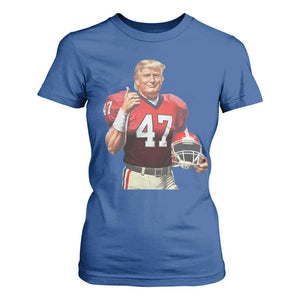 Trump Football T Shirt For Women Vintage Sports Fan 47th President TS10 Royal Blue Print Your Wear