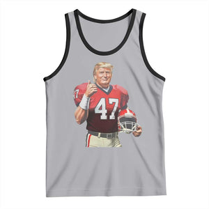 Trump Football Tank Top Vintage Sports Fan 47th President TS10 Athletic Heather Black Print Your Wear