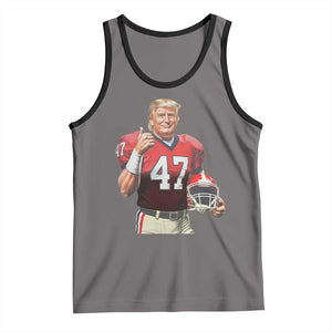 Trump Football Tank Top Vintage Sports Fan 47th President TS10 Deep Heather Black Print Your Wear