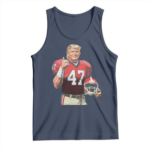 Trump Football Tank Top Vintage Sports Fan 47th President TS10 Navy Print Your Wear