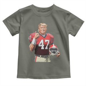 Trump Football Toddler T Shirt Vintage Sports Fan 47th President TS10 Military Green Print Your Wear