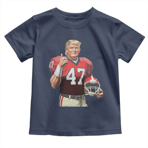 Trump Football Toddler T Shirt Vintage Sports Fan 47th President TS10 Navy Print Your Wear