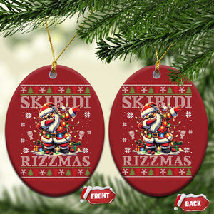 Skibidi Rizzmas Xmas Christmas Ornament Rizz Santa Claus Funny Xmas Gen Alpha TS10 Oval Red Print Your Wear