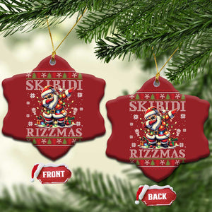 Skibidi Rizzmas Xmas Christmas Ornament Rizz Santa Claus Funny Xmas Gen Alpha TS10 Snow Flake Red Print Your Wear