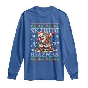 Skibidi Rizzmas Christmas Long Sleeve Shirt Rizz Santa Claus Funny Xmas Gen Alpha TS10 Royal Blue Print Your Wear