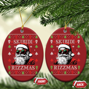 Skibidi Rizzmas Xmas Christmas Ornament Rizz Santa Claus Funny Christmas Gen Alpha TS10 Oval Red Print Your Wear