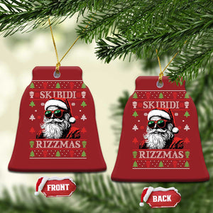 Skibidi Rizzmas Xmas Christmas Ornament Rizz Santa Claus Funny Christmas Gen Alpha TS10 Bell Flake Red Print Your Wear