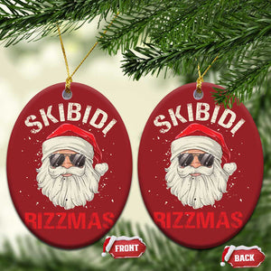 Skibidi Rizzmas Xmas Christmas Ornament Rizz Santa Claus Retro Funny Xmas Gen Alpha Kid TS10 Oval Red Print Your Wear