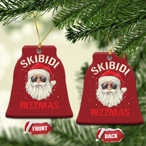 Skibidi Rizzmas Xmas Christmas Ornament Rizz Santa Claus Retro Funny Xmas Gen Alpha Kid TS10 Bell Flake Red Print Your Wear